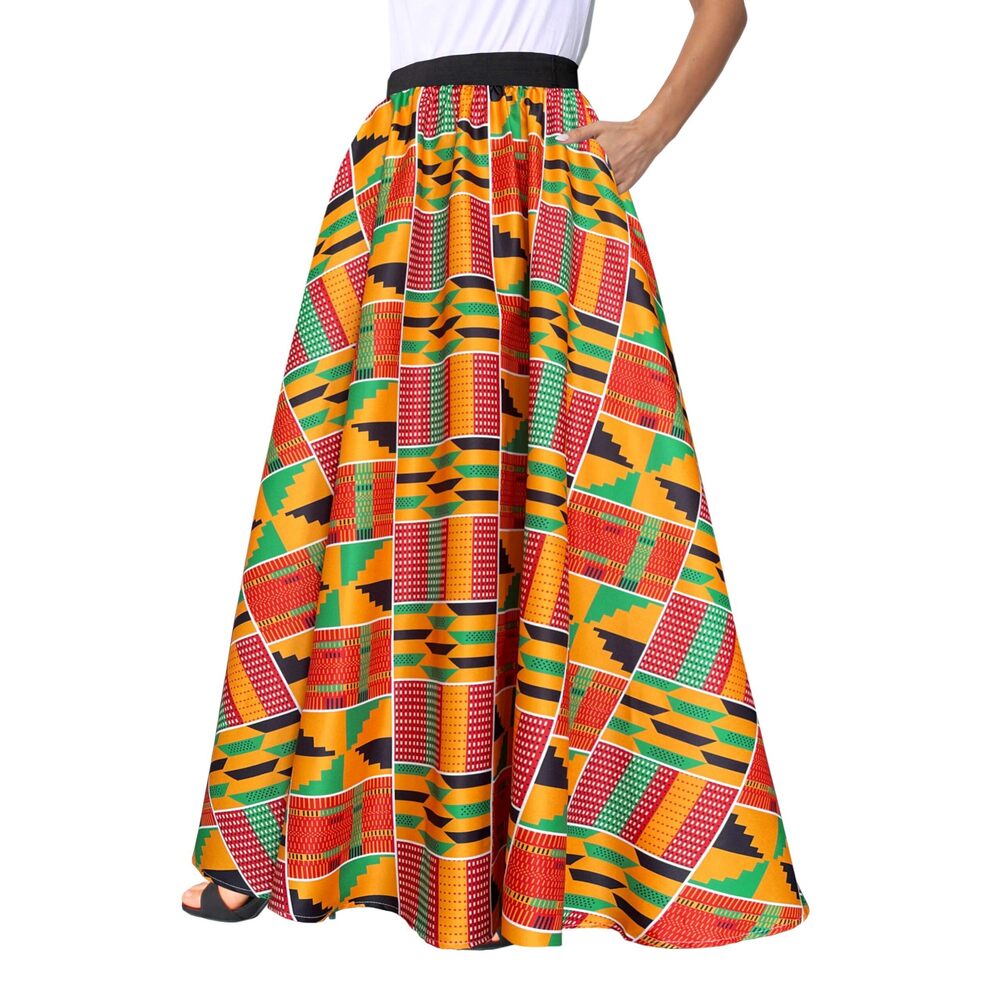 3758 African Skirt Printed Ankara Maxi Skirt Dashiki Long Skirts